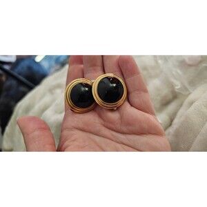 Liz Claiborne Clip On Earrings Round Bauble Signed